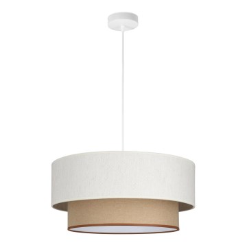 Lampadario sospeso a cavo NATIA 1x E27/60W/230V, Ø 45 cm, bianco/marrone
