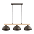 Lampadario sospeso a cavo VERTA 3xE27/15W/230V marrone/beige