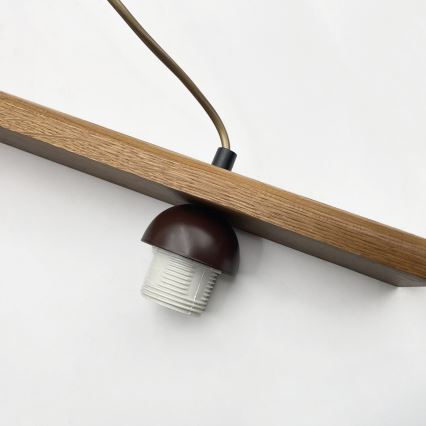 Lampadario sospeso AIDA su cavo, 3xE27/15W/230V, Ø 25 cm, rovere/crema
