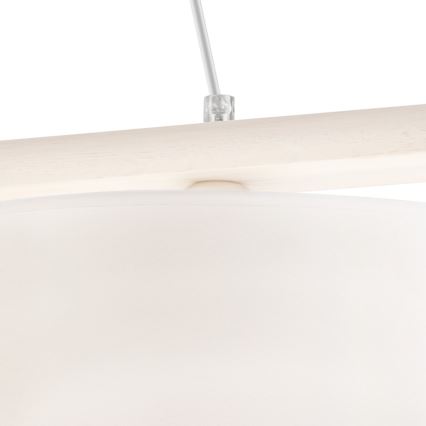 Lampadario sospeso con cavo AIDA 2xE27/60W/230V diam. 35 cm rovere/bianco