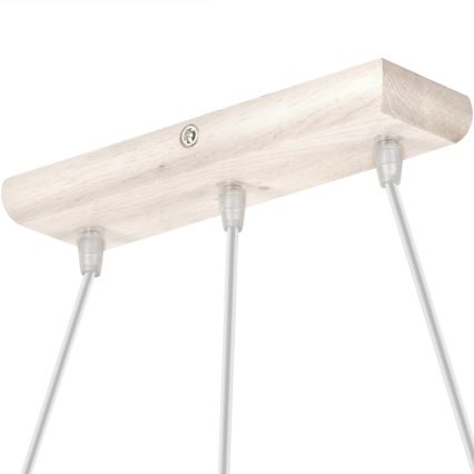 Lampadario sospeso con cavo AIDA 3xE27/60W/230V Ø 25 cm rovere/bianco