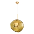 Lampadario sospeso con cavo CRUMPLED 1xE27/24W/230V Ø 36 cm, finitura dorata