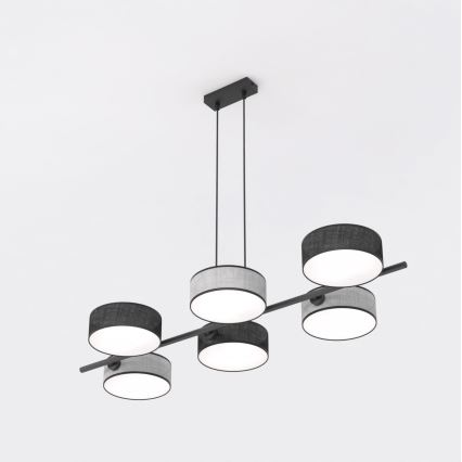 Lampadario sospeso con cavo DRUMZ 6xE14/10W/230V nero/grigio