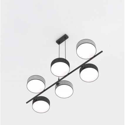 Lampadario sospeso con cavo DRUMZ 6xE14/10W/230V nero/grigio