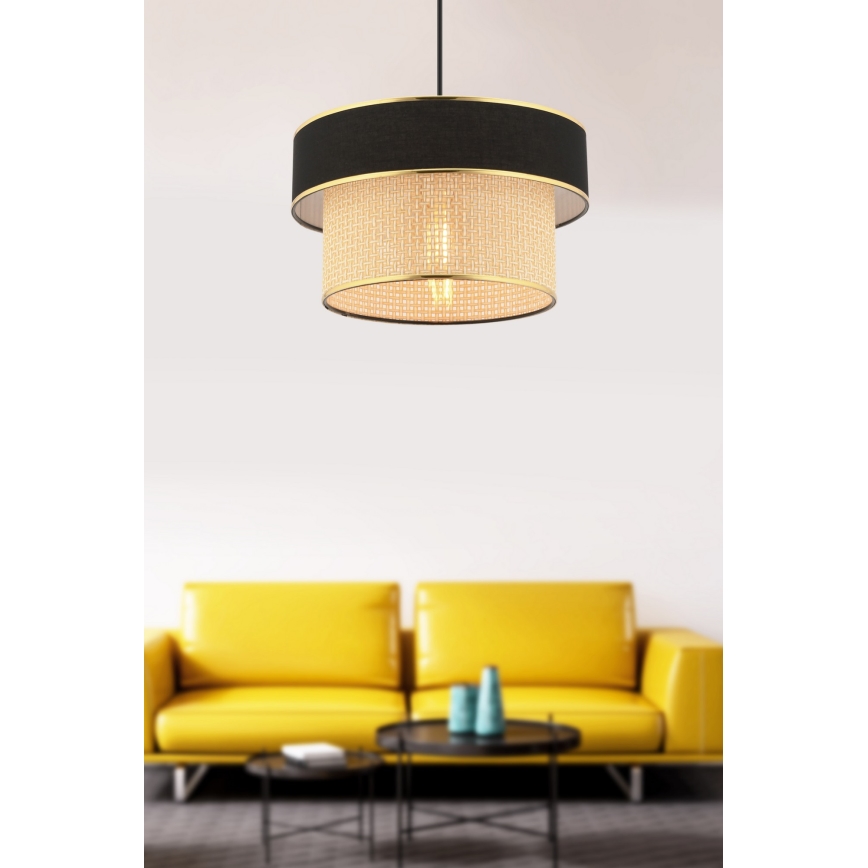 Lampadario sospeso con cavo ERO 1xE27/60W/230V nero/beige