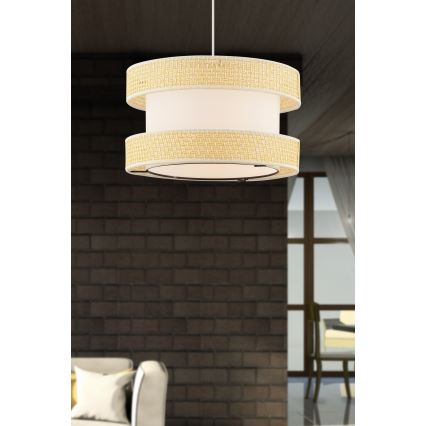 Lampadario sospeso con cavo HALO 1xE27/60W/230V crema/beige