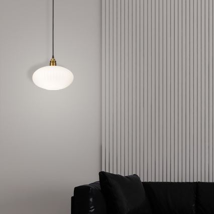 Lampadario sospeso con cavo HECTOR 1xE27/15W/230V, bianco/ottone, Ø 30 cm