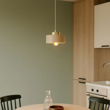 Lampadario sospeso con cavo IGNIA 1xE27/60W/230V beige/oro