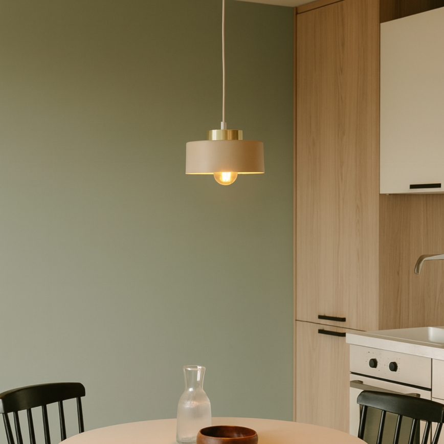 Lampadario sospeso con cavo IGNIA 1xE27/60W/230V beige/oro