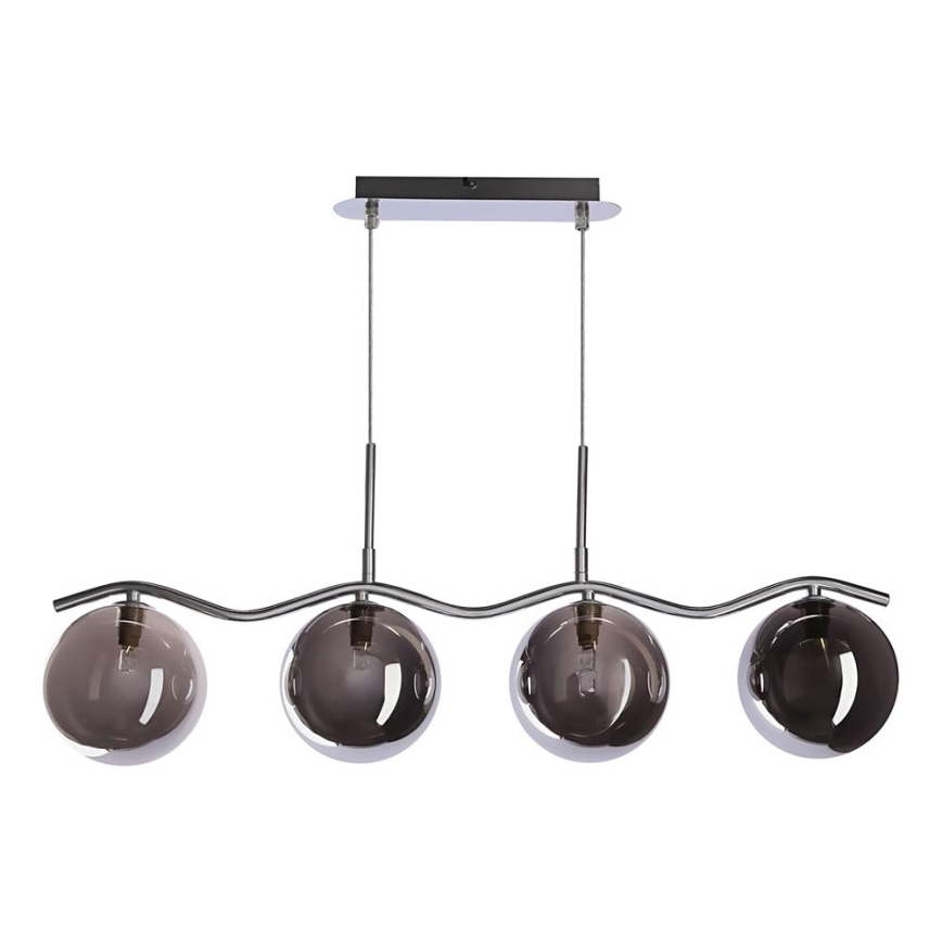 Lampadario sospeso con cavo LUMOS 4xG9/20W/230V nero fumé