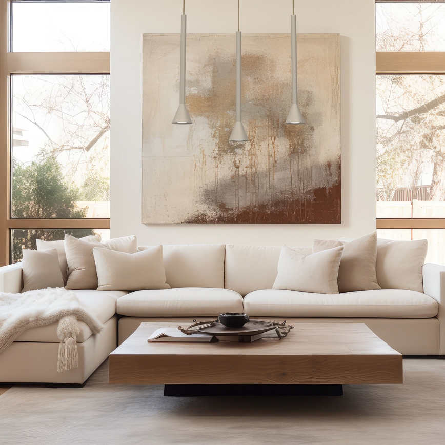 Lampadario sospeso con cavo MAZZO 3x GU10/8W/230V, beige