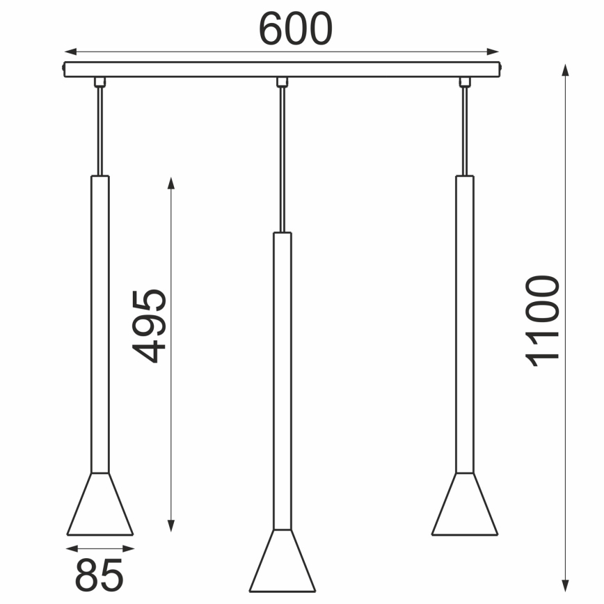 Lampadario sospeso con cavo MAZZO 3x GU10/8W/230V, beige