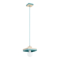 Lampadario sospeso con cavo MIKO 1xE27/15W/230V menta/beige