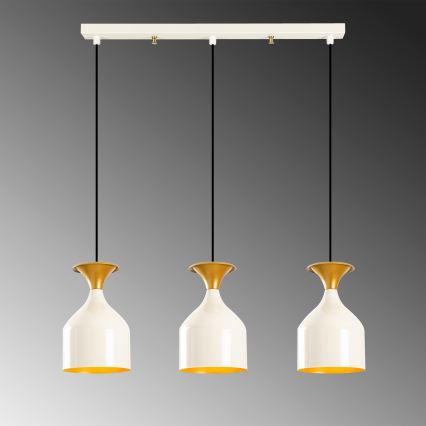 Lampadario sospeso con cavo SIVANI 3xE27/40W/230V bianco/rame