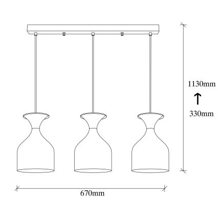 Lampadario sospeso con cavo SIVANI 3xE27/40W/230V bianco/rame
