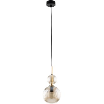 Lampadario sospeso con cavo SOPHIA 1xE14/10W/230V nero/beige fumé