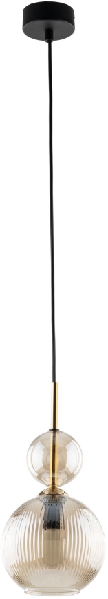 Lampadario sospeso con cavo SOPHIA 1xE14/10W/230V nero/beige fumé