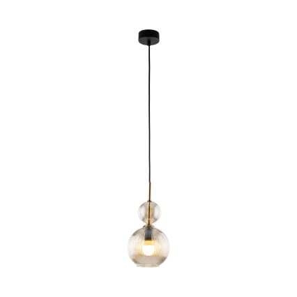 Lampadario sospeso con cavo SOPHIA 1xE14/10W/230V nero/beige fumé