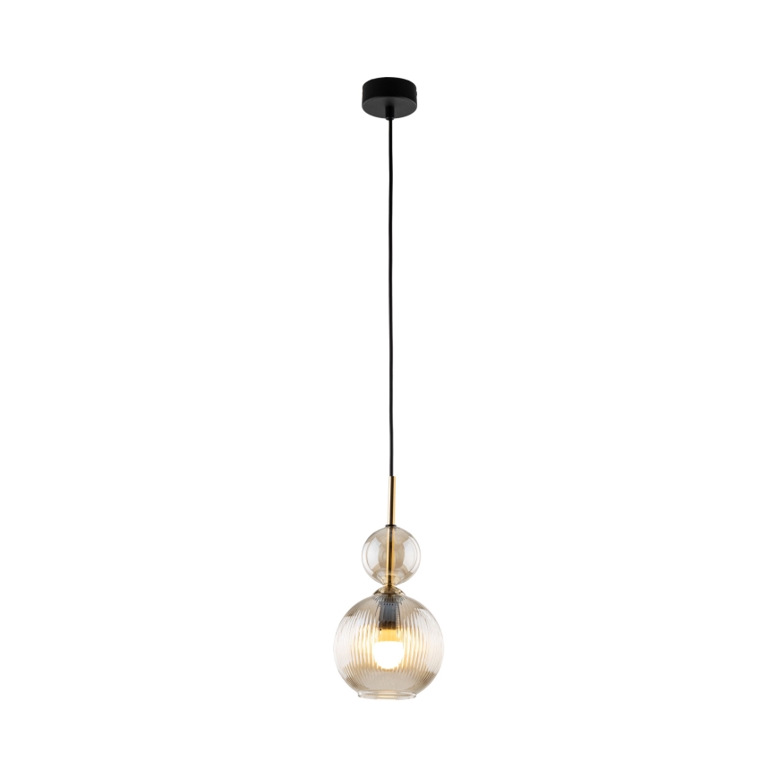 Lampadario sospeso con cavo SOPHIA 1xE14/10W/230V nero/beige fumé
