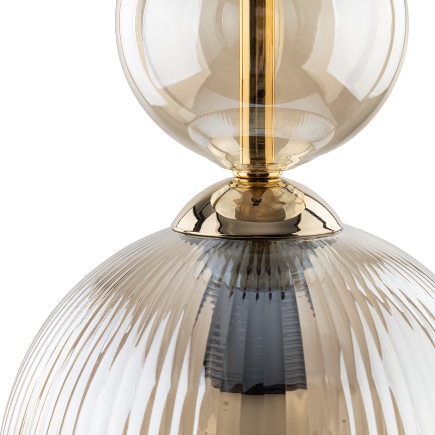 Lampadario sospeso con cavo SOPHIA 1xE14/10W/230V nero/beige fumé