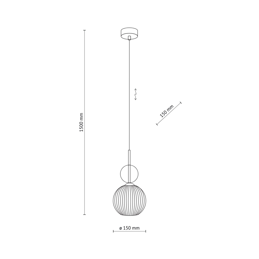 Lampadario sospeso con cavo SOPHIA 1xE14/10W/230V nero/beige fumé
