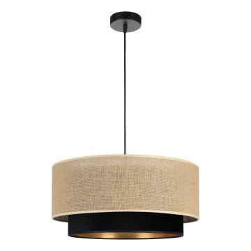 Lampadario sospeso con corda SARTA 1xE27/60W/230V Ø 45 cm nero/iuta