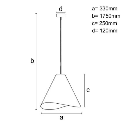Lampadario sospeso in legno con cavo 1xE27/60W/230V Ø 33 cm massello/noce/hevea