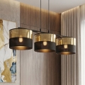 Lampadario sospeso LUX 3xE27/15W/230V nero/oro