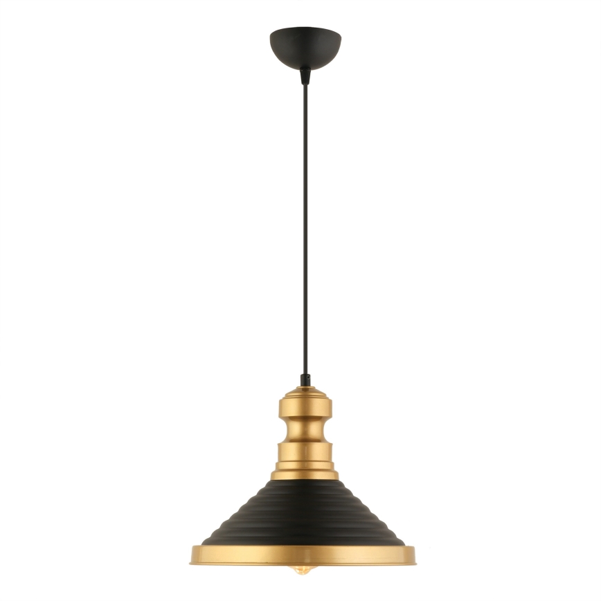 Lampadario sospeso MONZA con cavo 1xE27/40W/230V Ø 30 cm nero/oro
