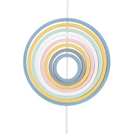 Lampadario sospeso per bambini con cavo HOOPS 1xE27/20W/230V Ø 27 cm multicolore