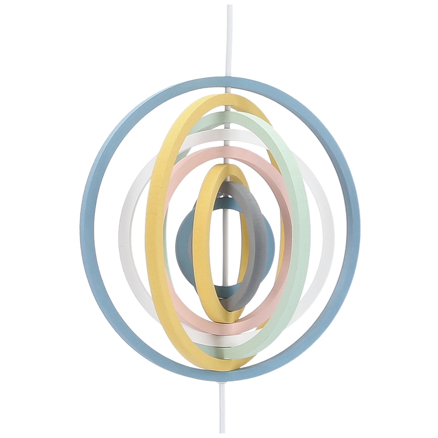 Lampadario sospeso per bambini con cavo HOOPS 1xE27/20W/230V Ø 27 cm multicolore