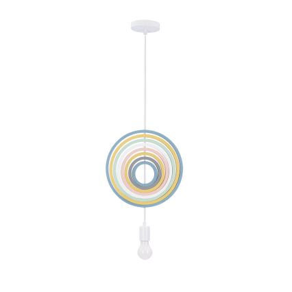 Lampadario sospeso per bambini con cavo HOOPS 1xE27/20W/230V Ø 27 cm multicolore