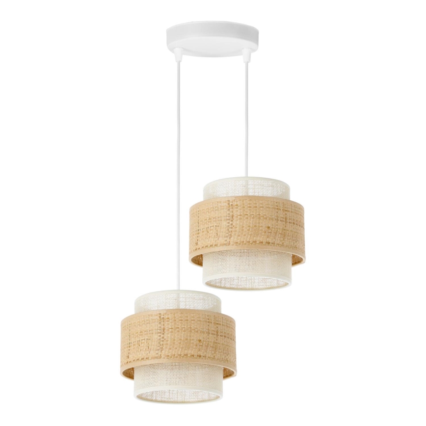 Lampadario sospeso su cavo BOHO 2xE27/60W/230V iuta/crema
