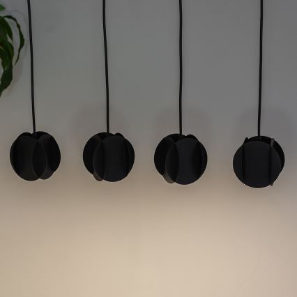 Lampadario sospeso su cavo GAMBIT 4x GU10/10W/230V, nero