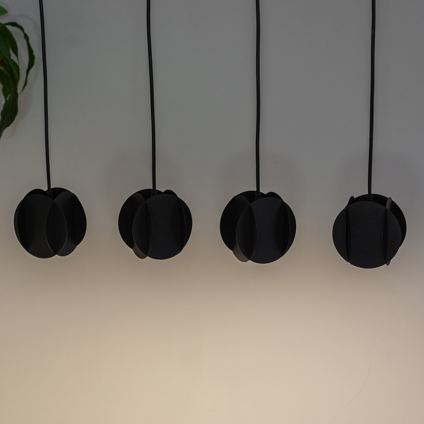 Lampadario sospeso su cavo GAMBIT 4x GU10/10W/230V, nero