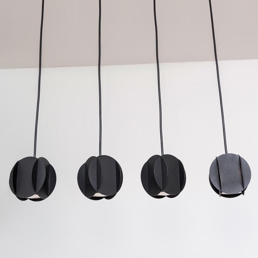 Lampadario sospeso su cavo GAMBIT 4x GU10/10W/230V, nero