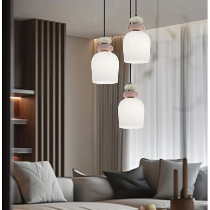 Lampadario sospeso su cavo HILDA 3xE14/40W/230V nero/marrone