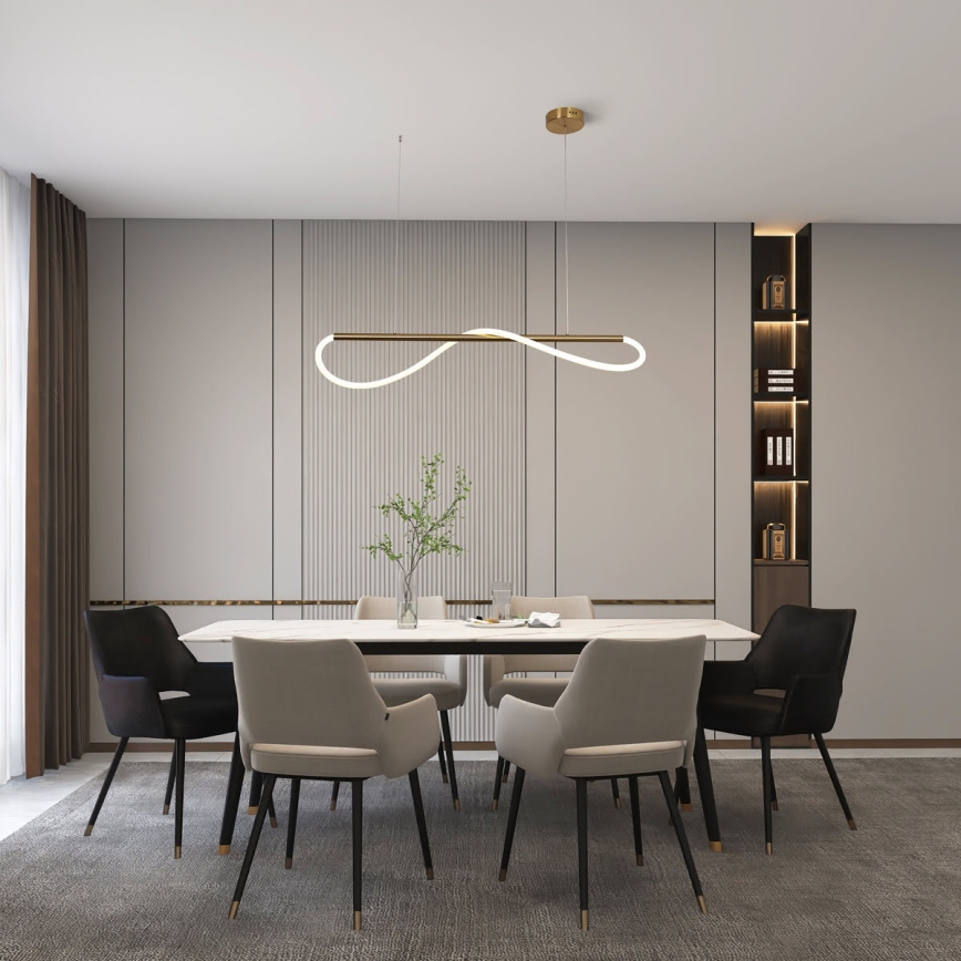 Lampadario sospeso su cavo LED MELECA LED/24W/230V 3000/4000/6000K 100 cm dorato