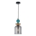 Lampadario sospeso su cavo TROPEA 1xE27/15W/230V nero/blu fumé/beige