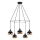 Lampadario sospeso su cavo YILDO 5xE27/40W/230V nero/ramato