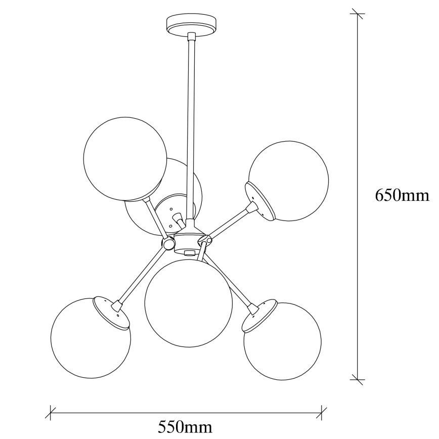 Lampadario su asta  GONDOL 6xE27/40W/230V