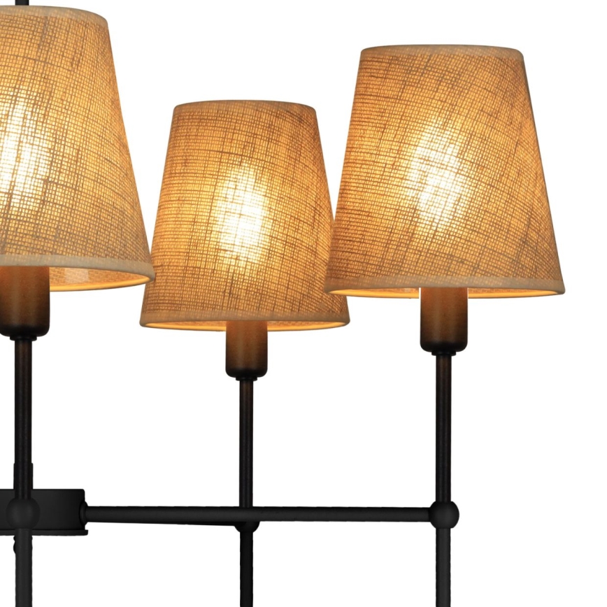 Lampadario su asta MADELA 5xE14/40W/230V iuta/nero