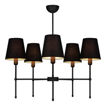Lampadario su asta MADELA 5xE14/40W/230V nero