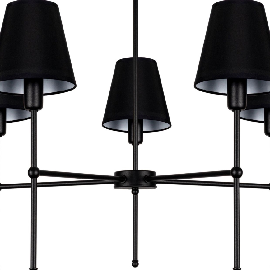 Lampadario su asta MADELA 5xE14/40W/230V nero
