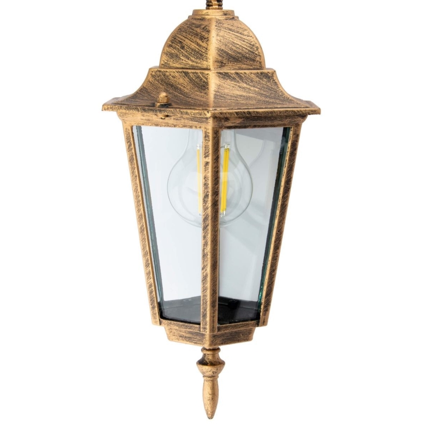 Lampadario su catena da esterno 1xE27/60W/230V dorato IP44