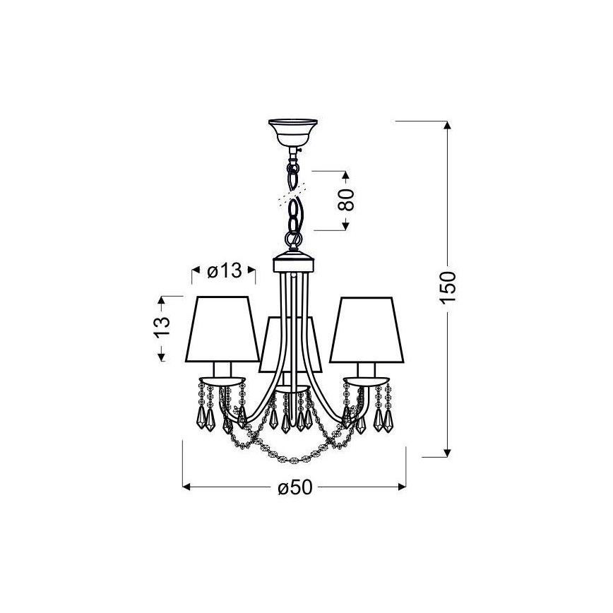 Lampadario su catena RUTI 3xE14/40W/230V