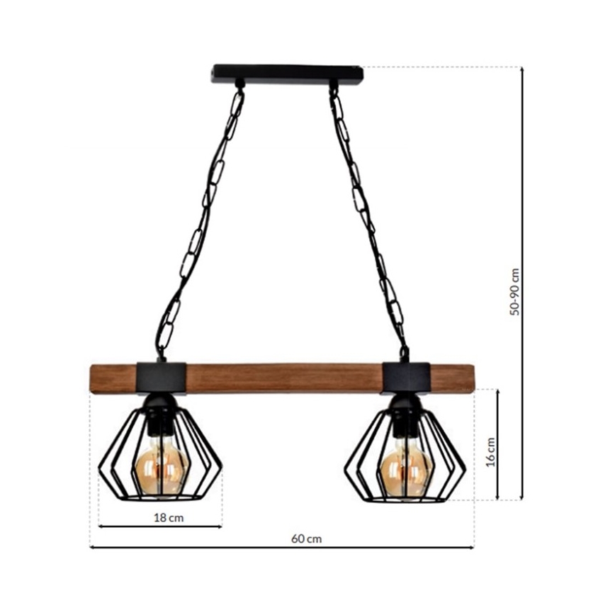 Lampadario su catena ULF 2xE27/60W/230V