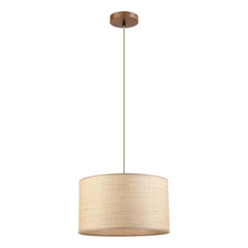 Lampadario su cavo AIDA 1xE27/15W/230V Ø 35 cm rovere/rafia