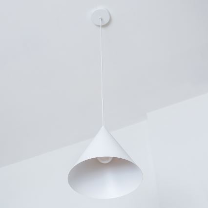 Lampadario su cavo ETNA II 1xE27/15W/230V pr. 25 cm bianco