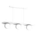 Lampadario su cavo FLAT 3xE27/15W/230V bianco